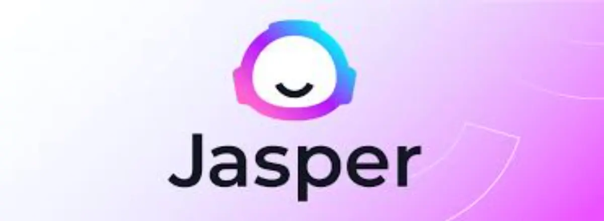 Logo of Jasper, featuring a circular icon with a smiling face, set against a gradient purple background.